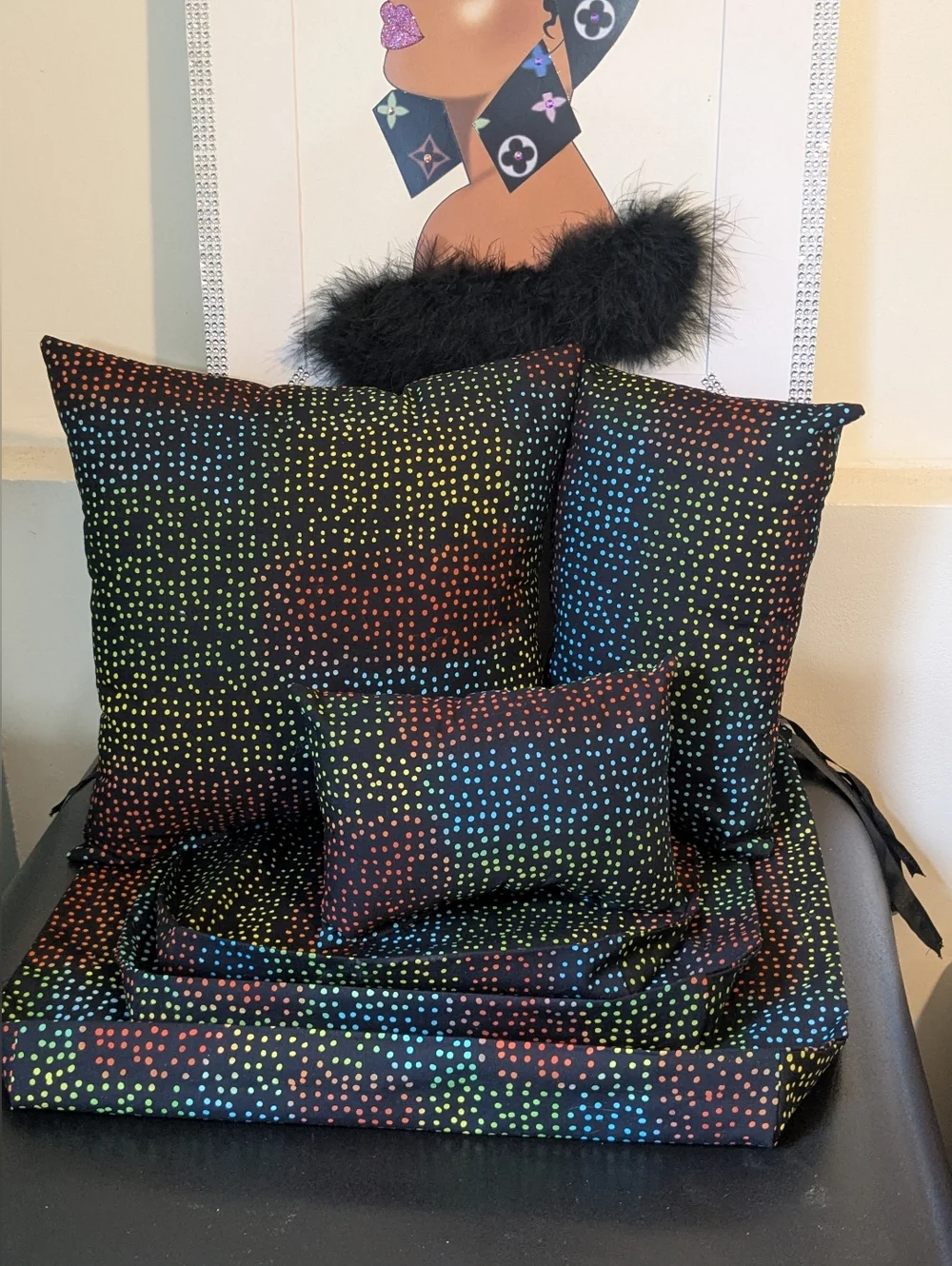 Matching Custom Handmade 1 Dust Bag & 1 Purse Pillow Combo Set Size Medium -